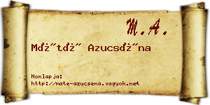 Máté Azucséna névjegykártya